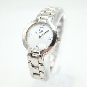 ESQ Esquire Swiss Women Watch Silver Tone 24mm Dial 5.5" Bracelet w New Battery